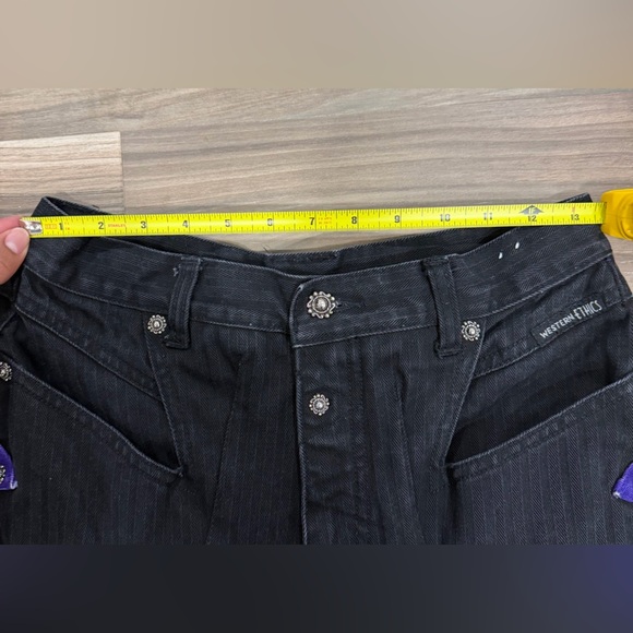 Vintage Black Jeans with Purple Detailing - Picture 7 of 8